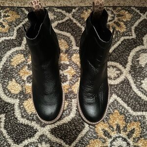 Black leather dolce vita wedge bootie